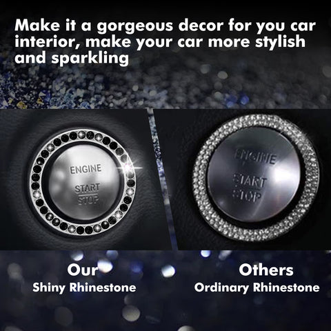 Crystal Rhinestone Car Engine Start Stop Button Bling Ring Cover Accessories