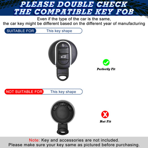 x xotic tech JCW Style Key Fob Cover Case Shell Replacement Compatible with MINI Cooper 3rd Gen F55 F56 F57 F54 Clubman, Gen2 F60 Countryman Smart Key, Brake Disk Shape