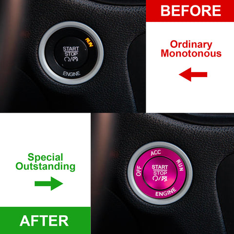Keyless Engine Push Start Button & Surrounding Ring For Dodge Charger Challenger