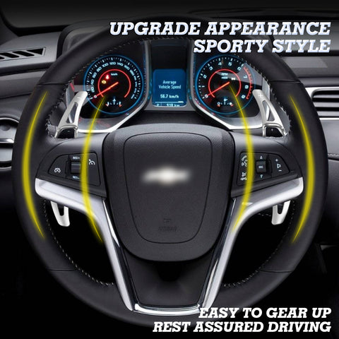 Silver Alloy Steering Wheel Paddle Shift Extension Trim For Chevy Camaro 12-2015