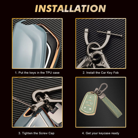 2X TPU Full Cover Smart Key Fob Cover For Cadillac CT6 XT5 CTS 2016-2019