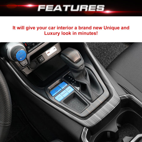 1X Wood Grain Interior Gear Shift Box Cover Trim For Toyota RAV4 2019-2024