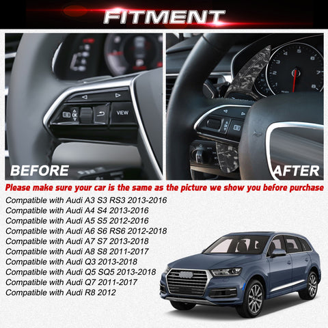 Black Forged Style Steering Wheel Paddle Shifter Extension For Audi A4 A5 A6 A7