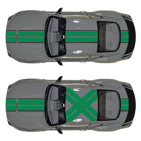Xotic Tech Glossy Vinyl Racing Stripe Car Hood Graphics Decal Sticker for Hood Roof Rear Trunk Decoration Compatible with Ford Mustang 2015-up