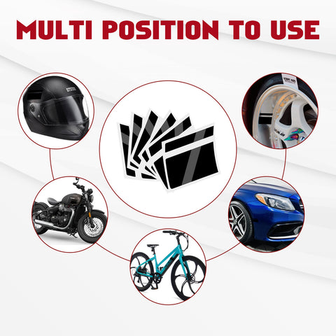 Universal Fit Front Hood Fender + Wheel Rim Slash Stripes Tape Decals Set