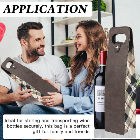 Portable Bottle Wine Gift Bag Champagne Beer Holder for Picnic Party, Christmas