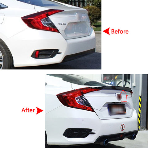 For Honda Civic 2016-2020 4DR JDM Style Carbon Fiber Rear Trunk Lip Wing Spoiler