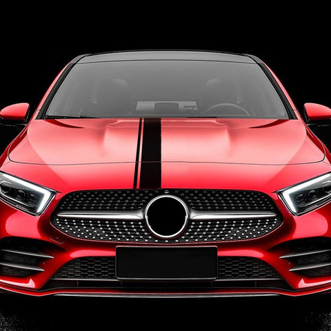 Xotic Tech Left Side Vinyl Car Decal Sporty Stripe Decor Sticker for Mercedes Benz C Class Hood Roof Rear Trunk Black