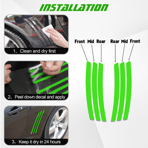 Xotic Tech 6pcs Car Body L&R Side Vent Insert Stripe Decal Vinyl Inlay Side Vent Gill Sticker Compatible with Chevrolet Camaro 2010-2015