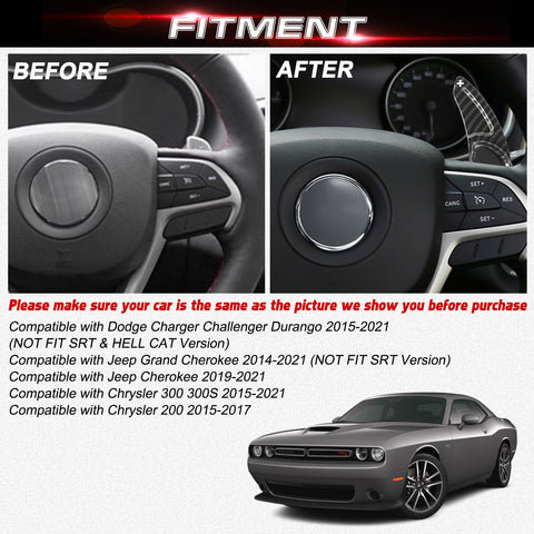 Carbon Fiber ABS Paddle Shifter Extension For Dodge Charger Challenger 2015-2021