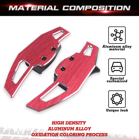 Red Aluminum Paddle Shifter Extension Kit For VW Golf MK6 2009-2014 Jetta 11-17