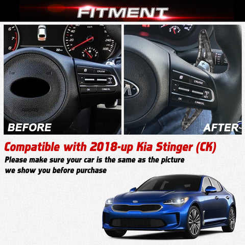 Forged Pattern Steering Wheel Paddle Shifter Extension For Kia Stinger 2018-up