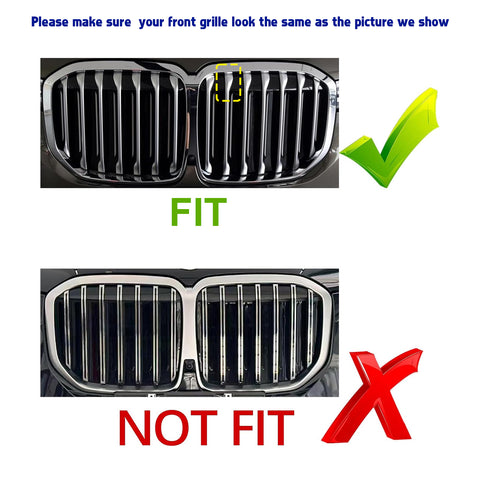 Tri-Colored Front Center Kidney Grille Strips Clip Cover For BMW X7 G07 2019-22