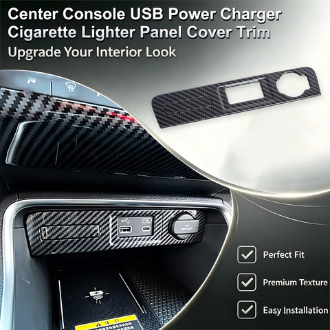 Wood/Carbon Look Console USB Port Charger Switch Panel Cover For Honda CRV 2023+