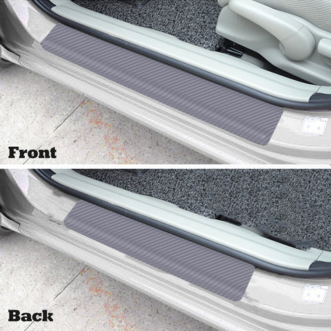 3D/4D Carbon Fiber Texture Door Sill Vinly Scratch Protection Cover Sticker