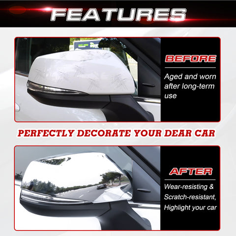 x xotic tech Carbon Fiber Style Rearview Mirror Cover Trim Molding Compatible with Toyota Highlander 2020+, Grand Highlander 2024+, RAV4 2019+, RAV4 Prime 2021+ ABS Car Decoration Exterior Accessories