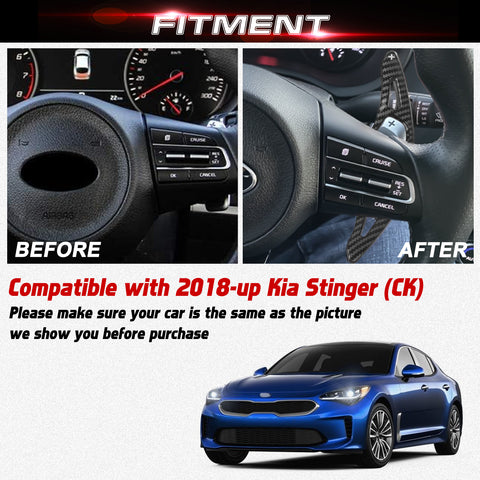 Carbon Fiber ABS Steering Wheel Paddle Shifter Extension For Kia Stinger 2018-up
