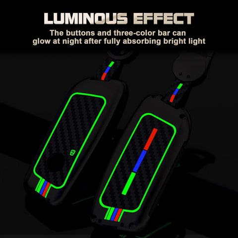 x xotic tech Heavy Zinc Alloy Key Fob Cover Compatible with BMW IX I5 X5 X6 X7 IX I7 5 7 Series 740i 760i 2023-2026, Full Protect Remote Metal Keys Holder Keychain with Carbon Fiber Pattern