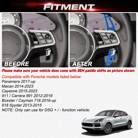 Red Aluminum Paddle Shifter Extension For Porsche Panamera Macan Cayenne 718 918