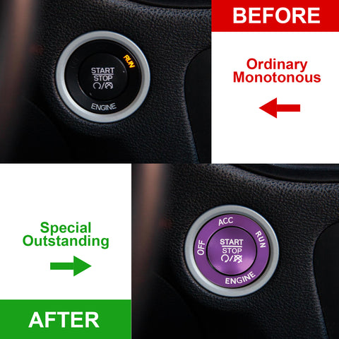 Keyless Engine Push Start Button & Surrounding Ring For Dodge Charger Challenger