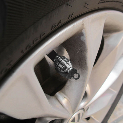 Tire Wheel Valve Stem Caps Set Air Dust Cover Caps Grenade Shape/Skull Shape