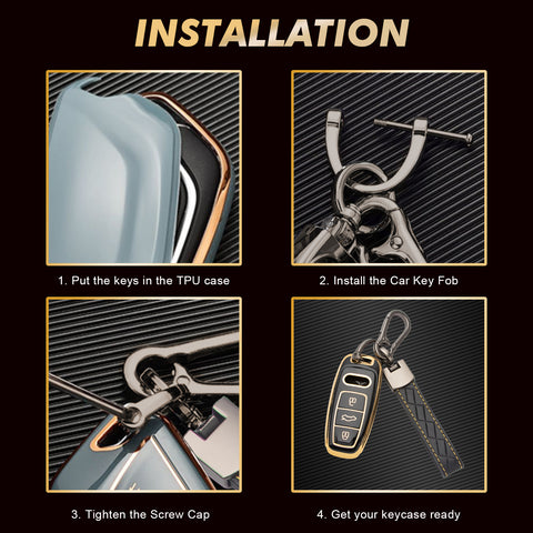 2X TPU Full Cover Smart Key Fob Cover For Audi A3 S3 S6 RS6 S7 2020-2022