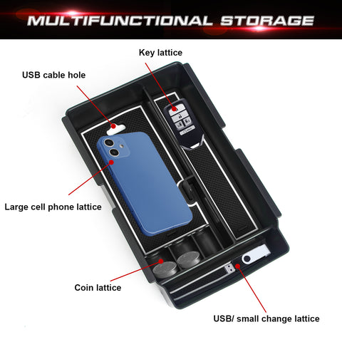Interior ABS Center Console Armrest Storage Organizer Box For Honda CRV 2023