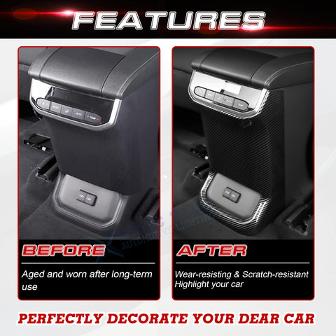 x xotic tech Rear Air Vent Outlet Panel Cover Compatible with Toyota Highlander 2020-up Rear Seat Air Condition Trim Carbon Fiber Pattern ABS Car Decoration Interior Accessories