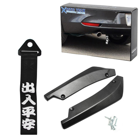 Splitters Canard Diffuser Winglet+Chinese Slogan Towing Strap Wind Universal Fit