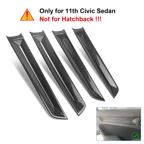 Sporty Red Door Side Armrest Panel Handle Bowl Cover Trim For Honda Civic 22-up