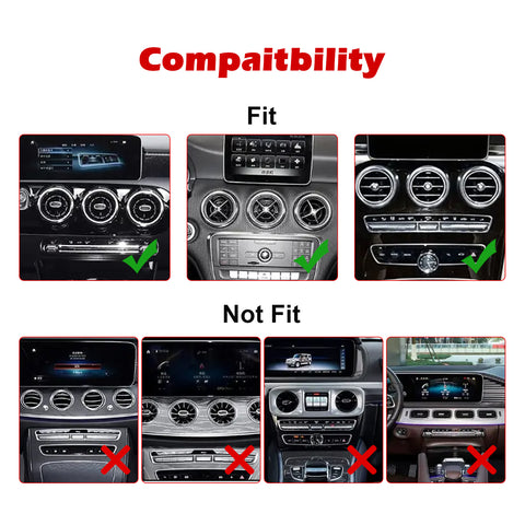 Red Aluminum Air Condition Vent Decoration Cover Trims For Benz CLA GLA Class