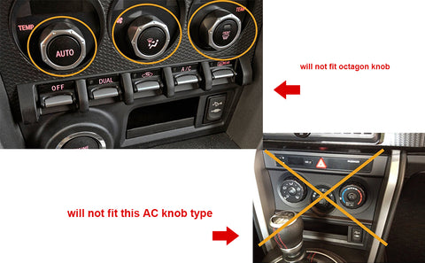 Red Aluminum Engine Start Stop + AC Climate Volume Cover For Toyota 86 2017-2020