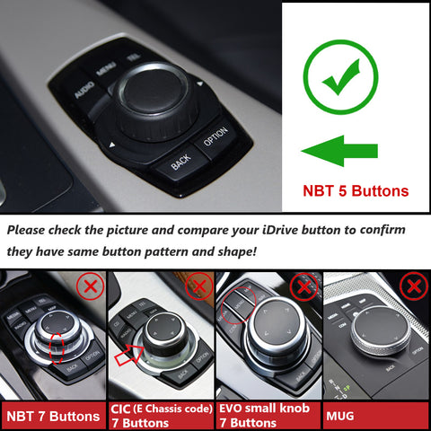 Silver Multi-Media IDrive Button Cover Decor Trim For BMW 1 2 3 4 5 7 X Series