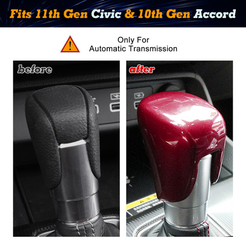Sporty Red Steering Wheel Upper Bottom Handle Bowl Cover For Honda Civic 22-up