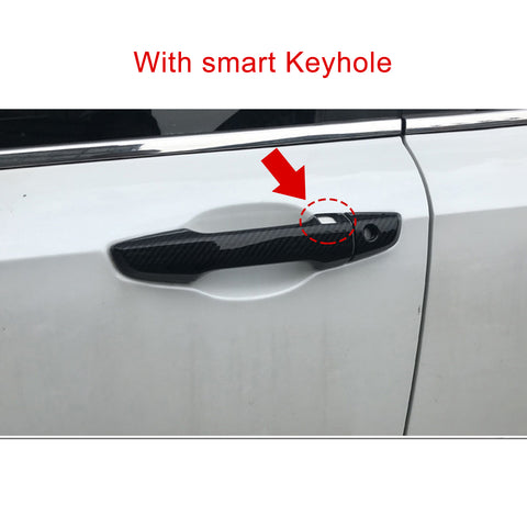 Carbon Fiber Look Door Handle Fuel Oil Tank Cap Cover Trim For Honda CRV 17-2022