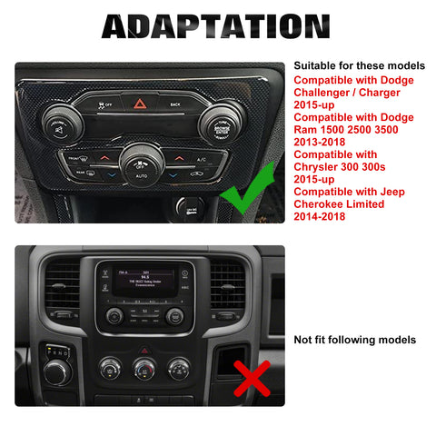 Car Interior Aluminum Alloy AC Climate/Radio Button Switch Knob Cover & Engine Ignition Start Stop Push Button Surrounding Ring Decor Trim Compatible with Dodge Challenger Charger 2015-2021 (Red)