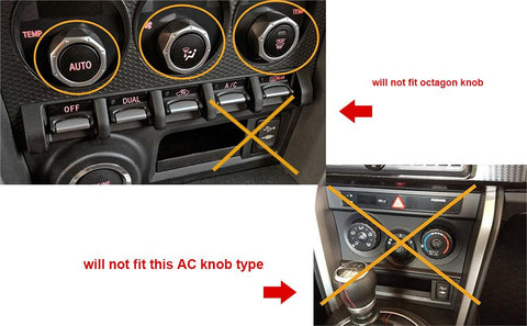 Blue Engine Start Push Button + AC Climate Knob Combo Trim For Toyota 86 2017-20