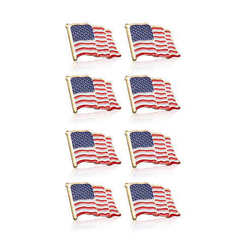 LOT OF AMERICAN FLAG GOLD LAPEL PINS United States USA Hat Tie Tack Badge Pin