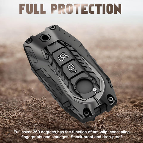 x xotic tech Mech Style Heavy Metal Key Fob Cover Compatible with Mercedes Benz C S E G Class GLC AMG EQS EQE SL S350 S400 S450 S500 C200 C260, Zinc Alloy Key Case Protector Shell Keychain