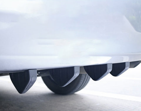 Universal Fit 6Pcs Rear Bumper Wing Lip Diffuser Splitter Shark Fins + Canard Valence Spoiler Deflector Body Kits