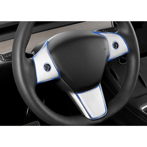 Carbon Fiber ABS Set Steering Paddle Shifter Trim Cover For Tesla Model 3 2017-2023 & Model Y 2020-up
