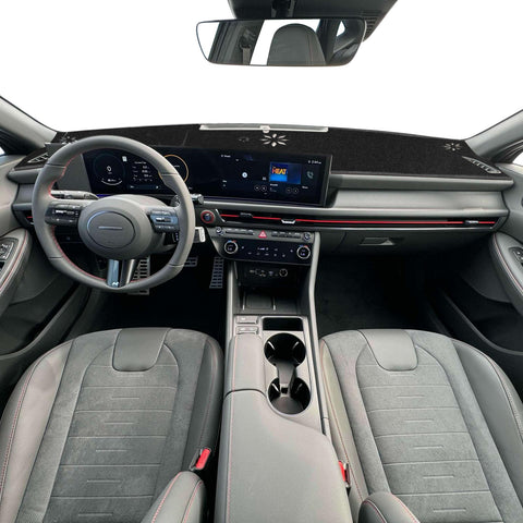 Black Dashboard Mat Poly Carpet DashMat Non-Slip Cover For Hyundai Sonata 2024+