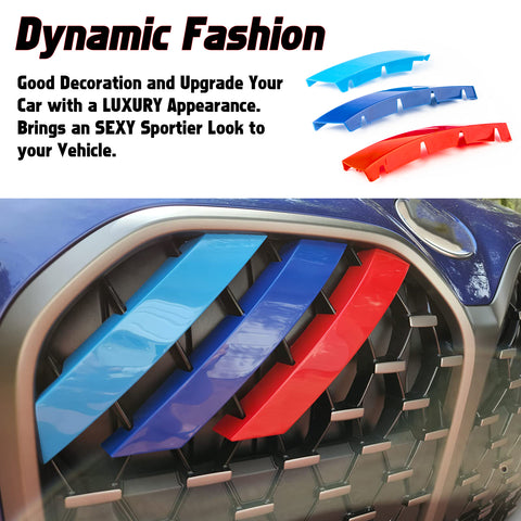 Tri-Colored Front Kidney Grille Insert Trim For BMW 4 Series G22 G23 2021-up