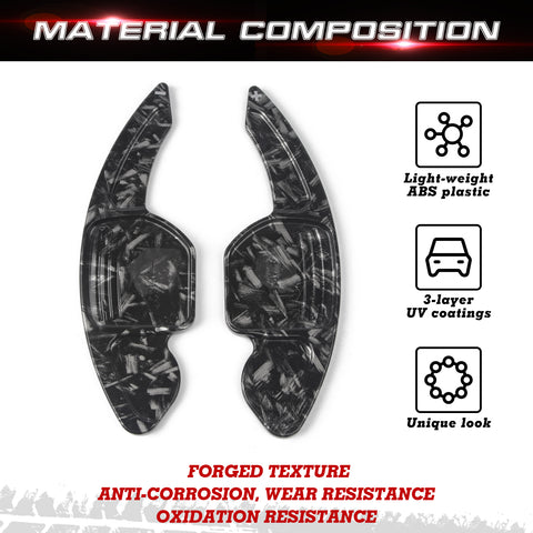 Black Forged Style Steering Wheel Paddle Shifter Extension For Audi A4 A5 A6 A7