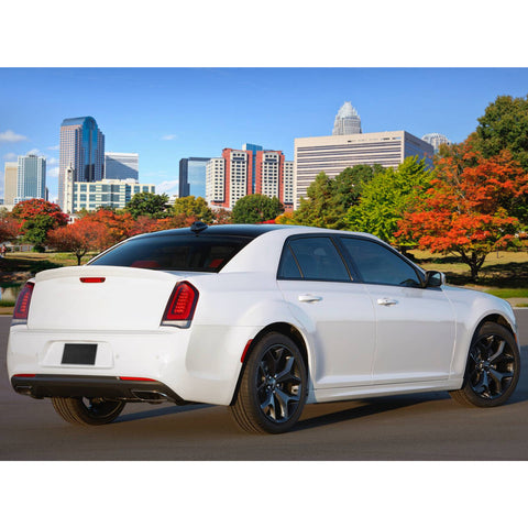 Dark Black Chrome Delete Blackout Window Cover Decal For Chrysler 300 2011-2021