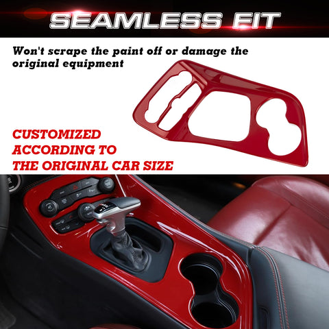 Car ABS Gear Shift Box Cover Frame Decor Overlay For Dodge Challenger 2015-up