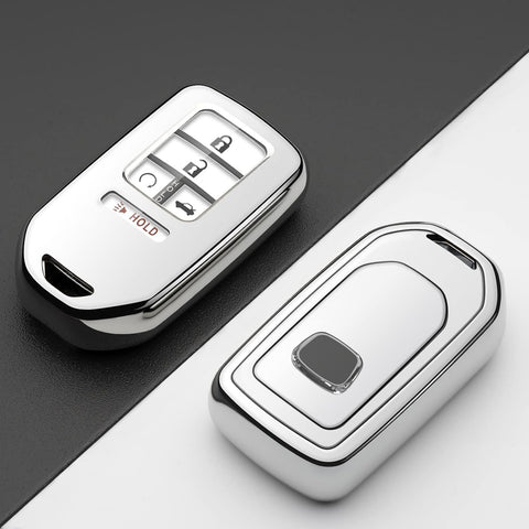 Glossy Red/ Blue/ Black/ Gold/ Silver Soft TPU Case Remote Smart Key Fob Cover Holder for Honda Accord Civic Pilot CRV HRV Odyssey