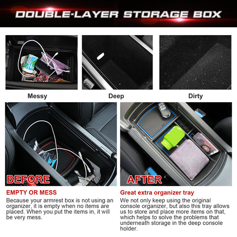 Central ABS Armrest Storage Box Grocery Holder w/Anti-Slip Pad For Accord 2018-22