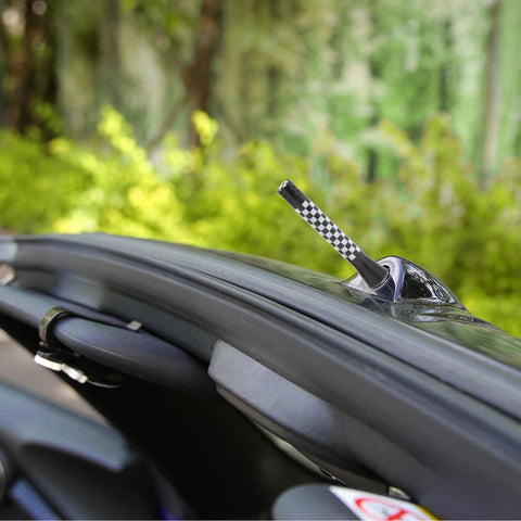 Xotic Tech Car Short/Long Antenna Union Jack Flag Checkerboard Theme Compatible with Mini Cooper All Models