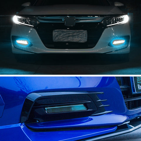Xotic Tech Self Adhesive Front Fog Light DRL Tint Vinyl Film, Precut Fog Lamp Light Transmission Stickers Overlay Decal Exterior Decoration Compatible with Honda Accord 10th 2018 2019 2020